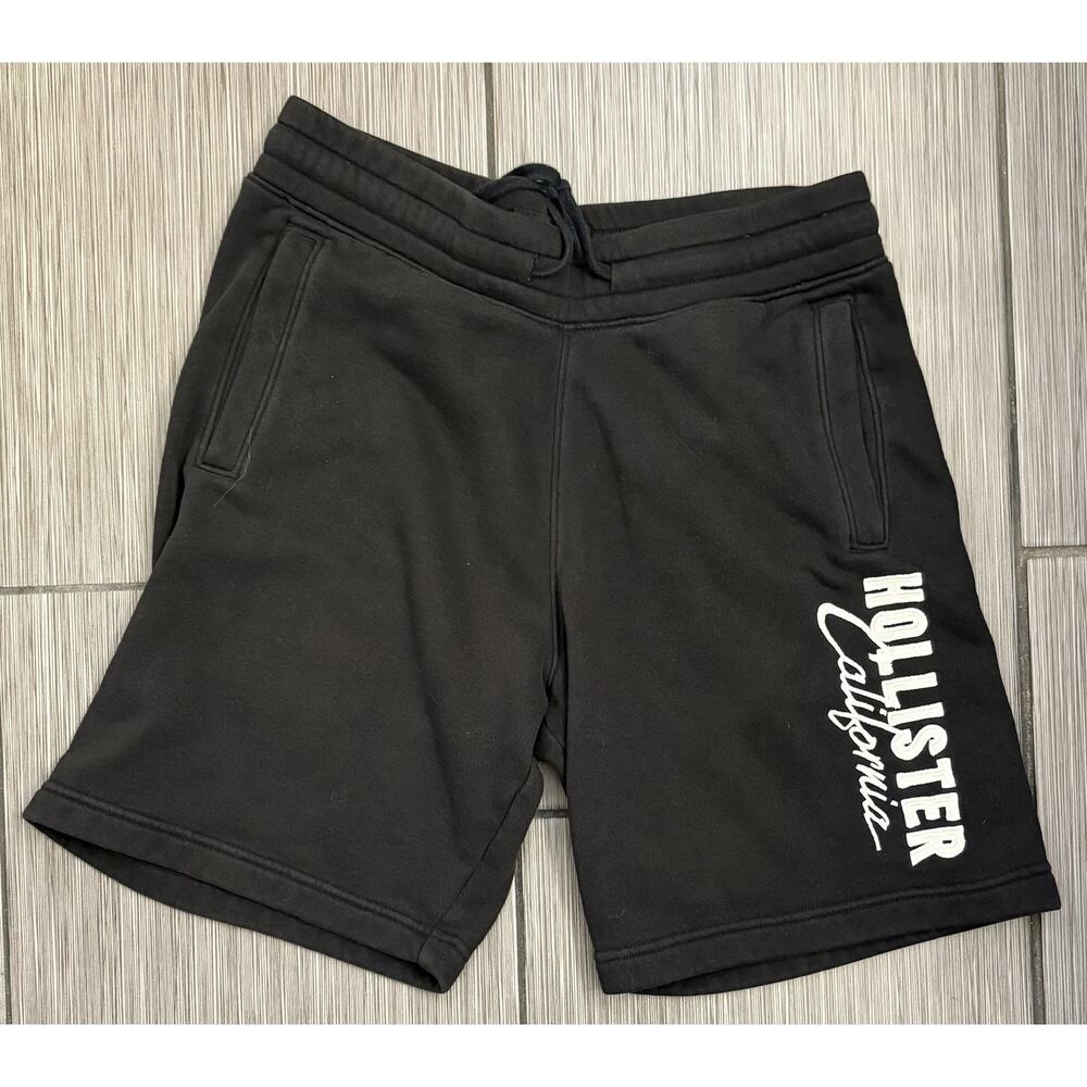 Hollister Men’s Black Sweat Shorts Jogger Size Small 8” Inseam Cotton Blend Gym